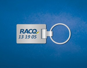 RACQ engraved branded keyring